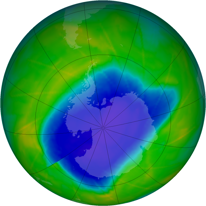 Antarctic ozone map for 07 November 2010